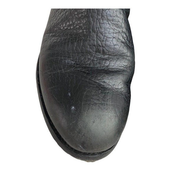 Tory Burch Women's Black Derby Mid Riding Boot Leather Round Toe Zip Closure8.5 - Picture 9 of 16